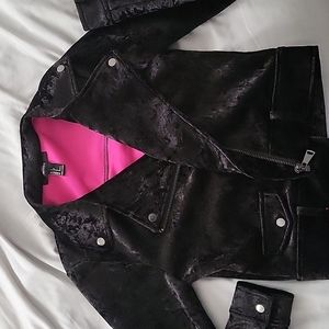 Black suede jacket, women's small